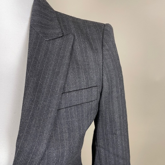 Theory Wool Blazer in a Luxe Grey Stripe - Picture 3 of 6